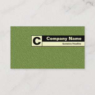 Edge Labeled Monogram - Green Embossed Tex Business Card