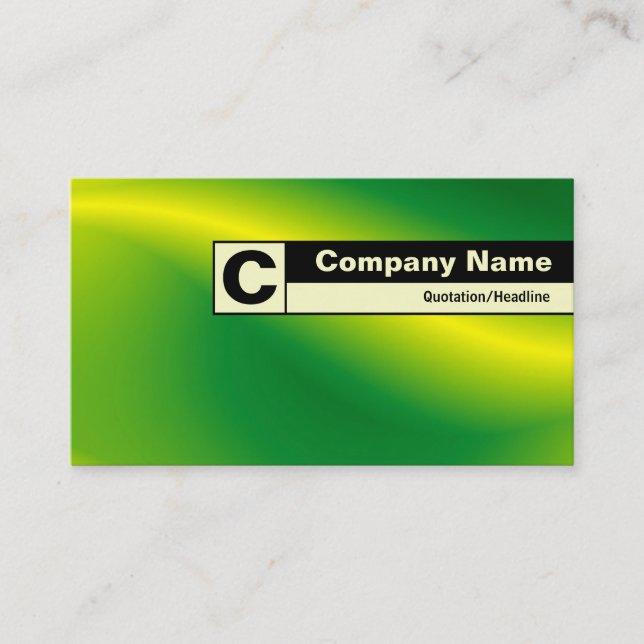 Edge Labeled Monogram - Green Wave Business Card (Front)
