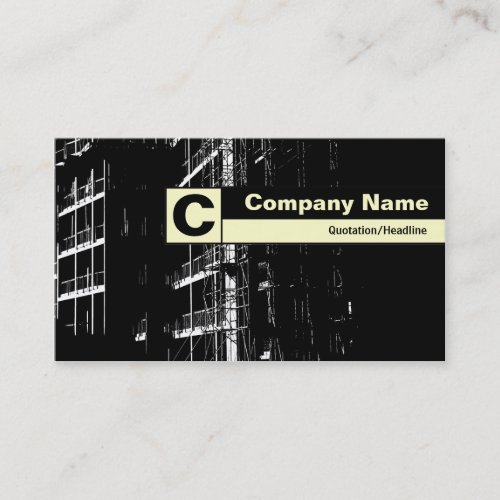 Edge Labeled Monogram _ HC Construction Business Card