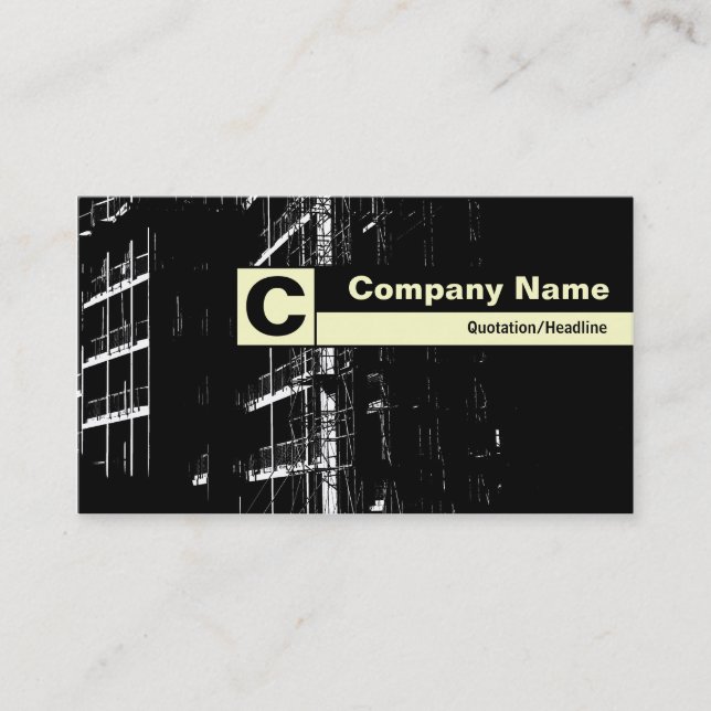 Edge Labeled Monogram - HC Construction Business Card (Front)