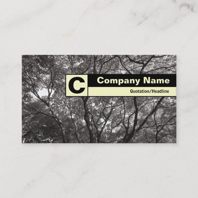 Edge Labeled Monogram - Japanese Branches 01 Business Card (Front)