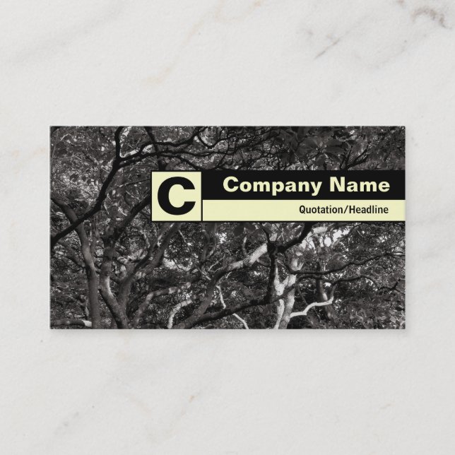 Edge Labeled Monogram - Japanese Branches 03 Business Card (Front)