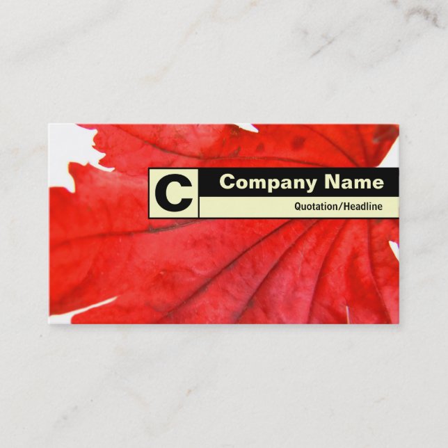 Edge Labeled Monogram - Japanese Maple Leaf Business Card (Front)