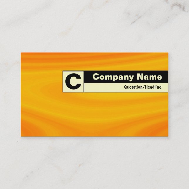 Edge Labeled Monogram - Orange Cream Business Card (Front)