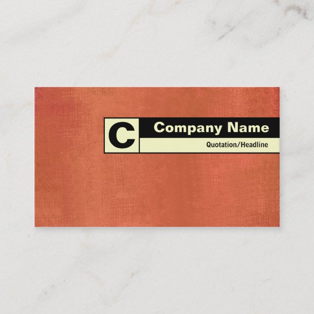 Edge Labeled Monogram - Painted Terracotta Business Card (Front)