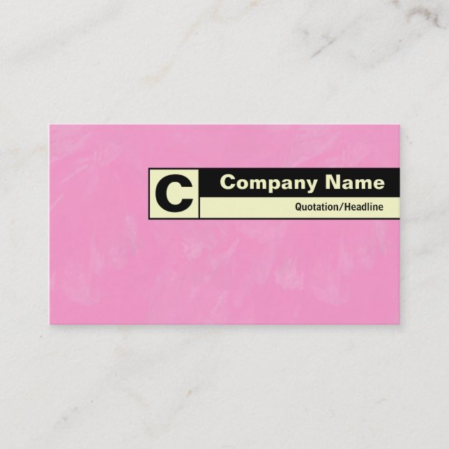 Edge Labeled Monogram - Pink Brushed Business Card (Front)