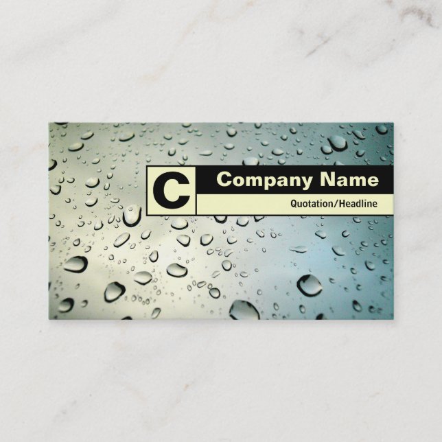 Edge Labeled Monogram - Rain on my Window Business Card (Front)