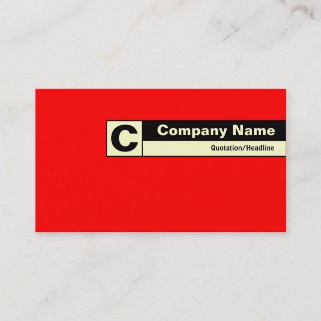 Edge Labeled Monogram - Red FF0000 Business Card (Front)