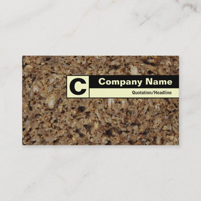 Edge Labeled Monogram - Rye Bread Business Card (Front)