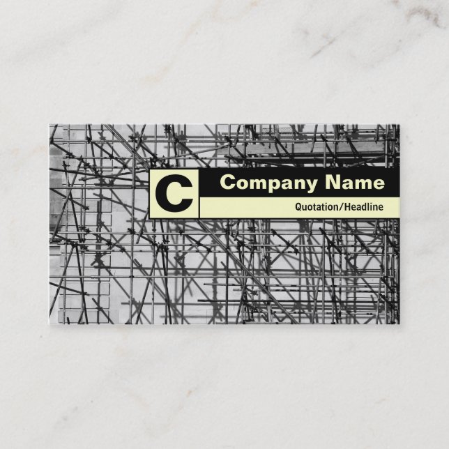 Edge Labeled Monogram - Scaffolding Business Card (Front)
