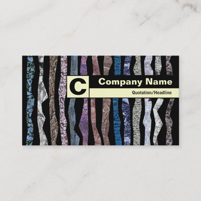 Edge Labeled Monogram - Sedum (Autumn Joy) Business Card (Front)