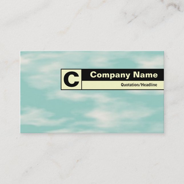 Edge Labeled Monogram - Sky Business Card (Front)