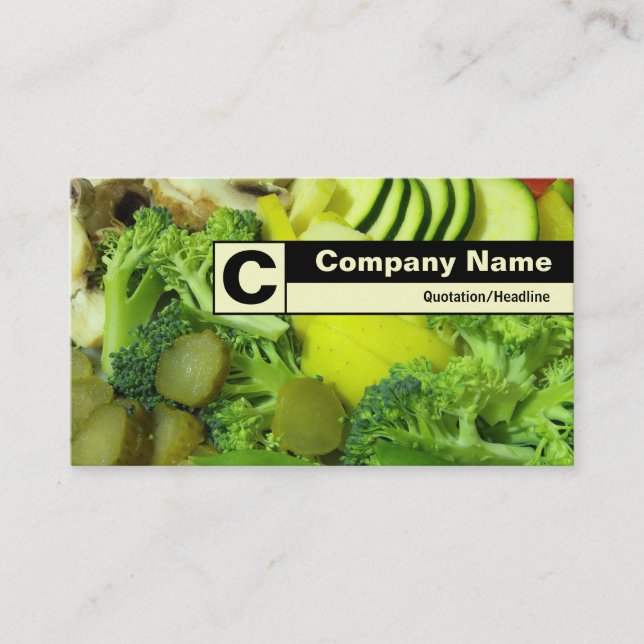 Edge Labeled Monogram - Stir-fry 02 Business Card (Front)