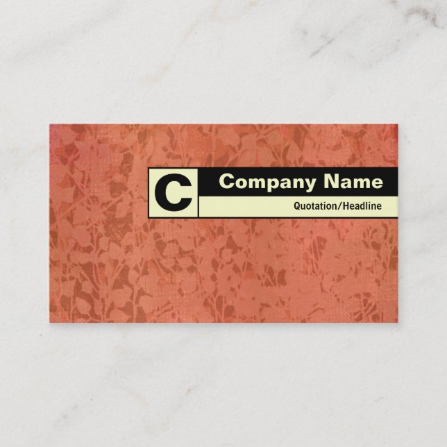 Edge Labeled Monogram - Terracotta Fossils Business Card (Front)