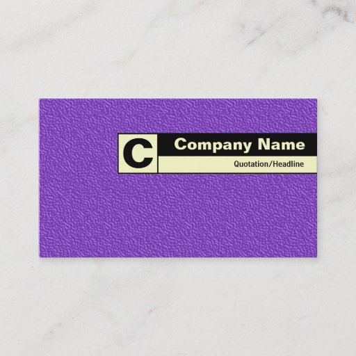 Customizable Edge Labeled Monogram - Violet Embossed Tex Business Cards