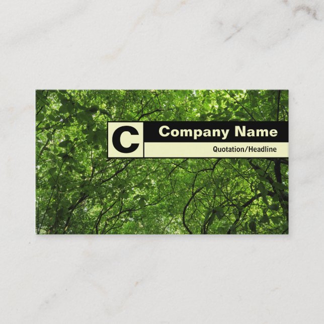 Edge Labeled Monogram - Woodland Canopy Business Card (Front)