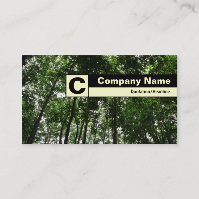 Edge Labeled Monogram - Woodland Canopy Business Card (Front)