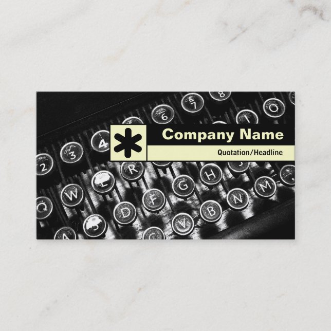 Edge Labeled - Old Typewriter Business Card (Front)