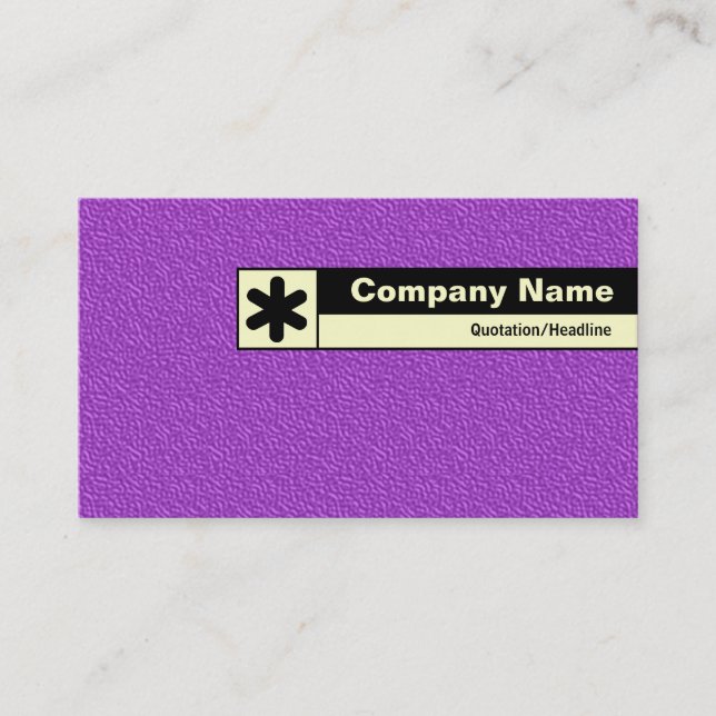 Edge Labeled - Purple Embossed Tex Business Card (Front)