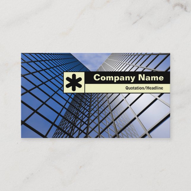 Edge Labeled - Reflective Office Block Business Card (Front)