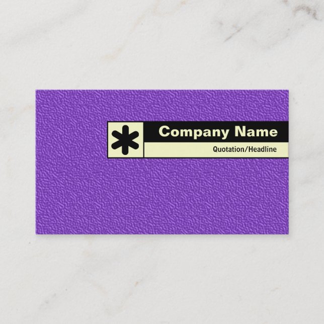 Edge Labeled - Violet Embossed Tex Business Card (Front)