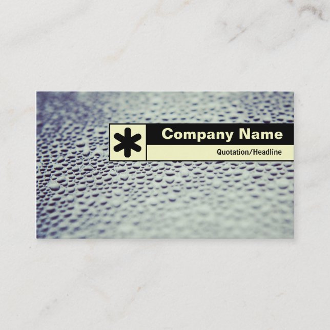 Edge Labeled - Water Droplets on Glass 01 Business Card (Front)