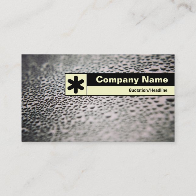 Edge Labeled - Water Droplets on Glass 02 Business Card (Front)