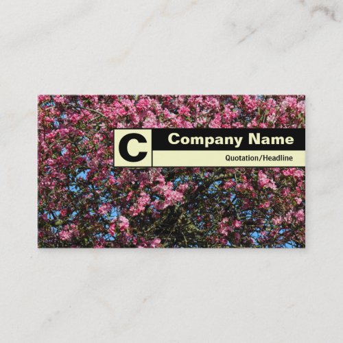 Edge Labelled Monogram _ Pink Cherry Blossom Business Card