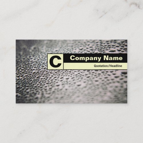 Edge Labelled Monogram _ Water Droplets on Glass 1 Business Card