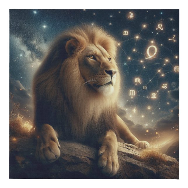 Edge-less imitation canvas with Leo image (Front)