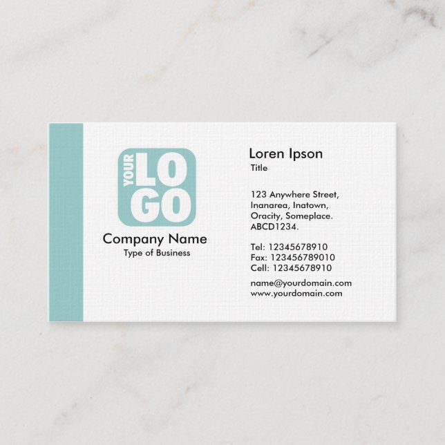 Edge (Logo) - Light Blue Green Business Card (Front)