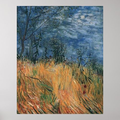 Edge Of a Wheat field With Poppies 1887 van Gogh Poster