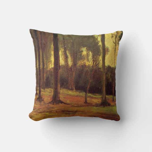 Edge of a Wood by Vincent van Gogh Throw Pillow (Front)