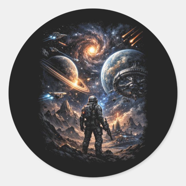 Edge of the Galaxy Classic Round Sticker (Front)