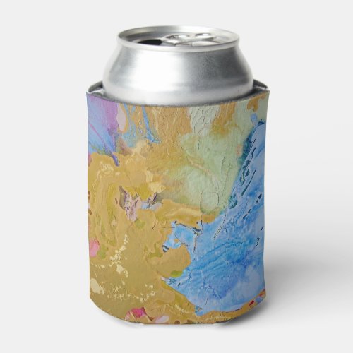 Edge of the Plains modern abstract pastel Can Cooler