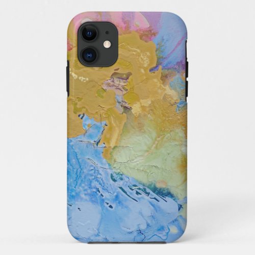 Edge of the Plains modern abstract pastel colours  iPhone 11 Case