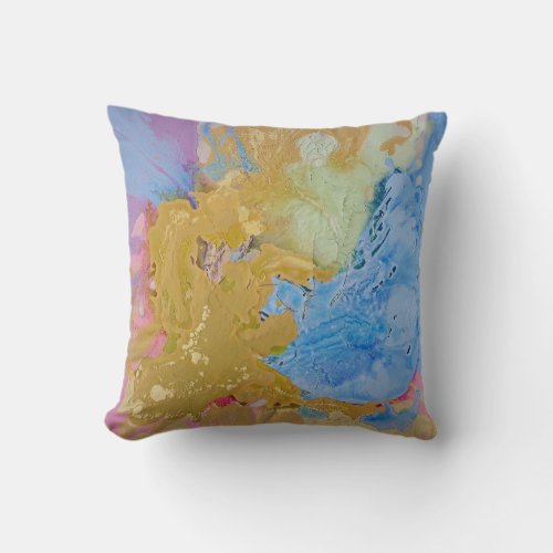 Edge of the Plains modern abstract pastel colours  Throw Pillow