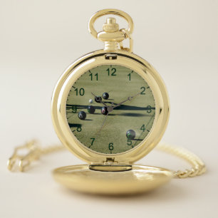 Edge of Victory: A Close Call at Lawn Bowls Pocket Watch