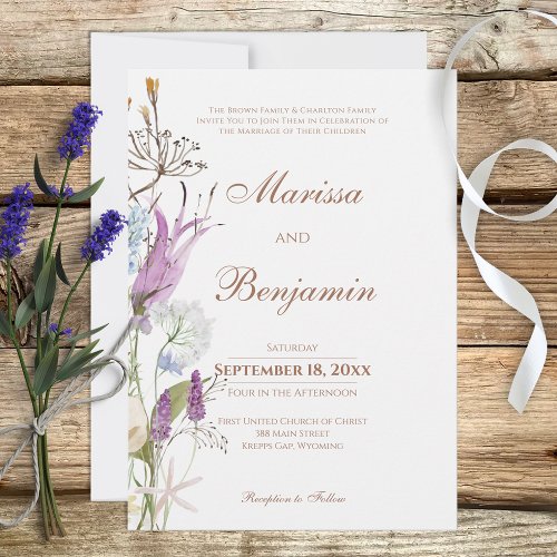 Edge of Wildflowers Wedding Invitation