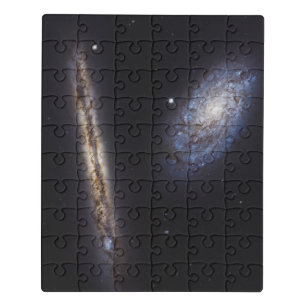 Edge-On Galaxy Ngc 4302 & Tilted Galaxy Ngc 4298 Jigsaw Puzzle
