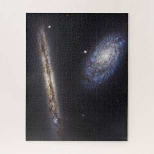 Edge-On Galaxy Ngc 4302 & Tilted Galaxy Ngc 4298 Jigsaw Puzzle