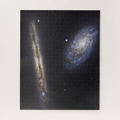 Edge_On Galaxy Ngc 4302  Tilted Galaxy Ngc 4298 Jigsaw Puzzle