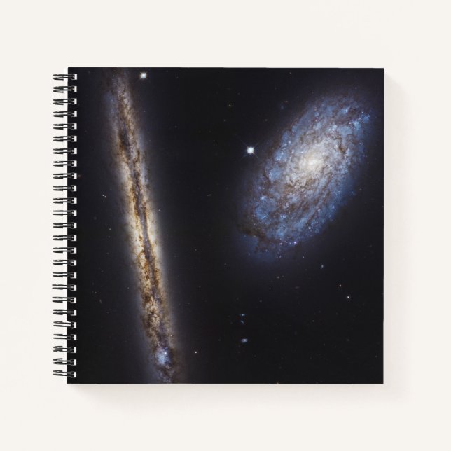 Edge-On Galaxy Ngc 4302 & Tilted Galaxy Ngc 4298 Notebook (Front)