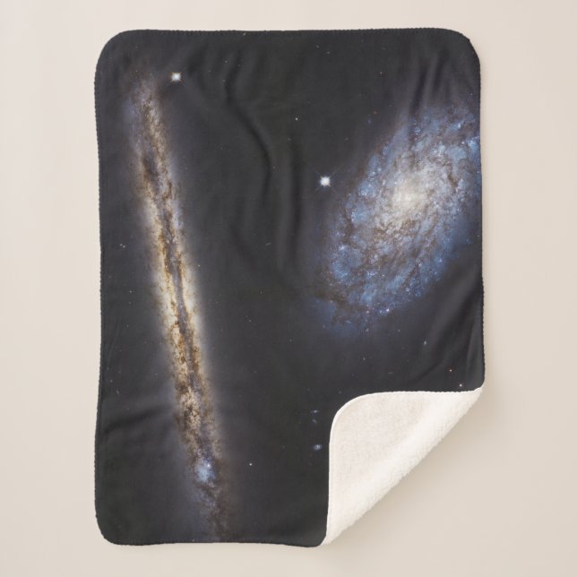 Edge-On Galaxy Ngc 4302 & Tilted Galaxy Ngc 4298 Sherpa Blanket (Front)