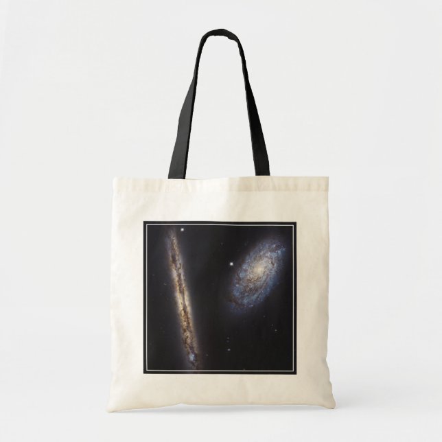 Edge-On Galaxy Ngc 4302 & Tilted Galaxy Ngc 4298 Tote Bag (Front)