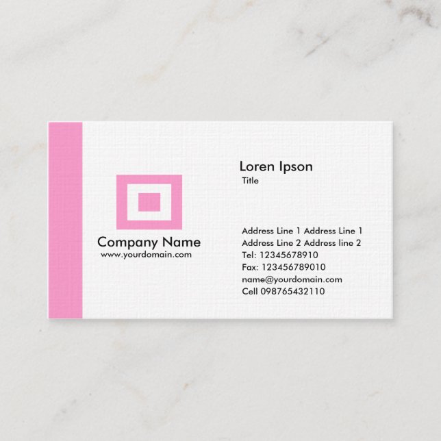 Edge - Pink Business Card (Front)