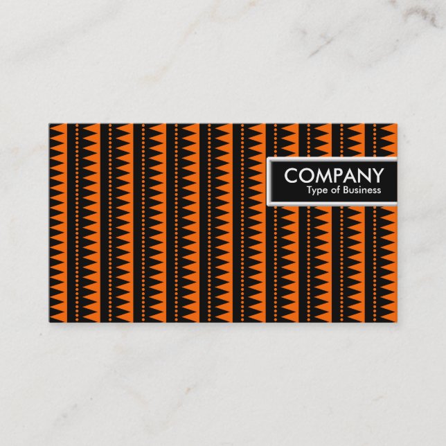 Edge Tag - Aztec Pattern - Orange (Front)