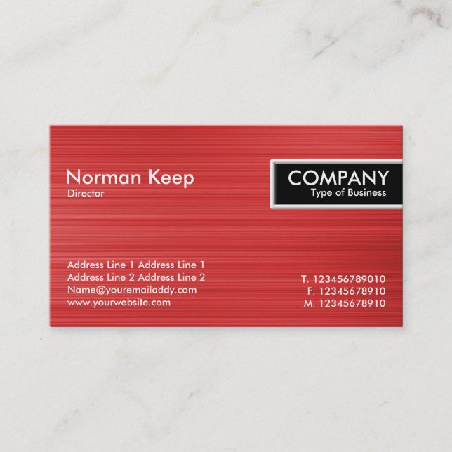 Edge Tag - Brushed Red Texture (Front)