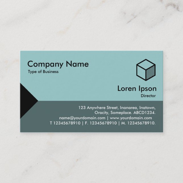 Edge Triangle II - Shades of Lt Blue Green Business Card (Front)