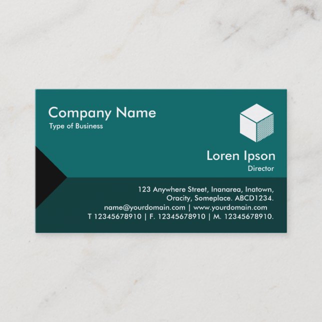 Edge Triangle II - Shades of Moss Green Business Card (Front)